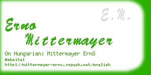 erno mittermayer business card