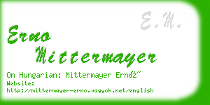 erno mittermayer business card